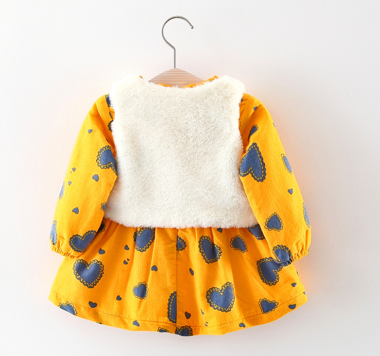 Baby Garden baby jurk vest - set - Geel