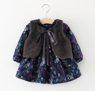 Baby Garden baby jurk vest - set-Blauw-86