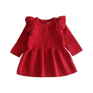 Baby Garden gebreide baby jurk Rood maat 74